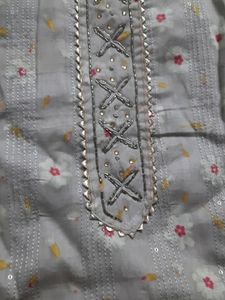Glace Cotton With Handwork Suit
