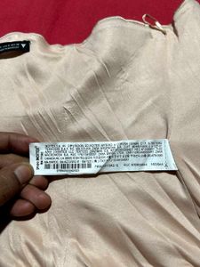 ZARA Beige Satin Corset Top