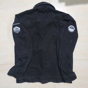 Black Denim Riding Jacket
