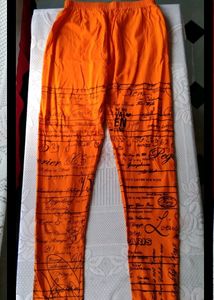Orang & Black Leggings XXL