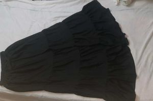 Pinteresty Black Long Tiered Skirt