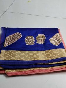 Dailywear Orange Blue Saree