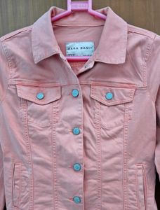 ZARA BASIC Pink Denim Jacket