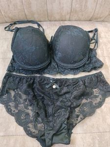 Black Colour 34B bra Pantty Set