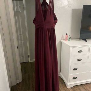 Bill Levkoff Crisscross Halter Gown