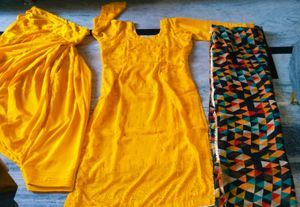 Crep Febric Full Patiala Suit No Damages Mulit Du