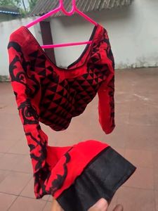 Red &amp; Black Blouse