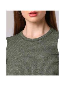 Olive Green Ribbed Crop Top