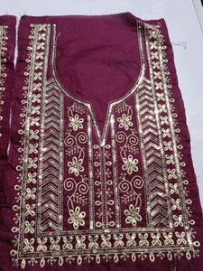 Neck Embroidery Patches Combo Of 2 Wine Golden New