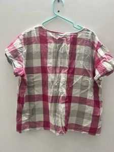 Pink &amp; Grey Plaid Top