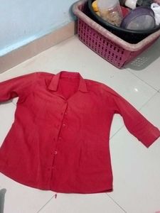 Red Button-Down Shirt