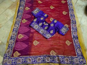 Soft Organza An Net Saree Double Colour Sare😍