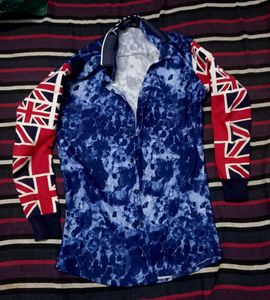 Union Jack Print Shirt And Two Pants