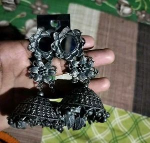 Vintage Silver Jhumka Earrings