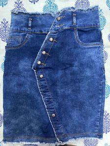 Knee Length Denim Skirt