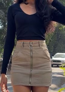 Khaki Mini Skirt