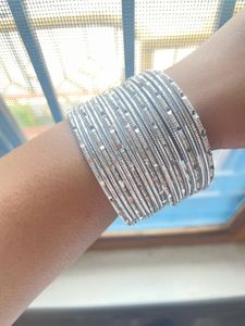 Silver Bangles 24pcs