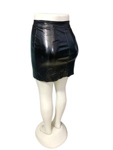 Sexy Mini Skirt Chic Black Faux Leather
