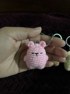 Crochet Handmade Amigurumi Bear Keychain