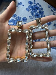 Statement Crystal Square Earrings