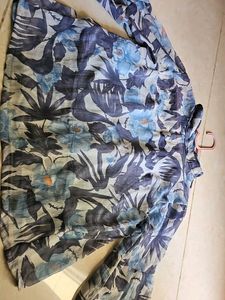 Floral Sheer Button Up Blouse