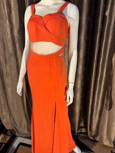 Orange Cutout Maxi Dress