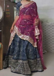 Blue Bhandni Lehnga Choli
