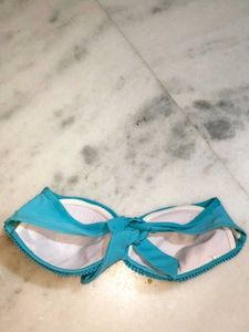 Cute Aqua Bandeau Bikini Top
