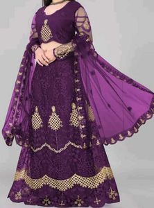Self Design Embroidered Semi Stitched Lehenga Chol