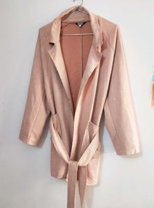 Pink Suede Trench Coat