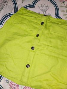 Lime Green Cropped Jacket and Skirt