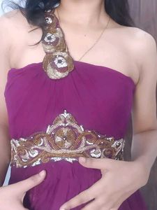 Elegant Purple Embellished Gown