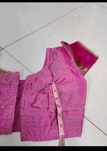 Blue With Pink Arani Soft Silk Saree....