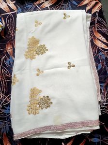 Off White Saree For Festive Wear