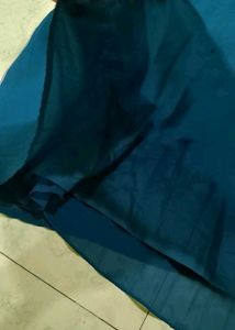 Elegant Blue Pleated Maxi Dress 30-32