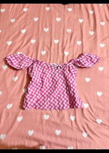 Pink Gingham Crop Top
