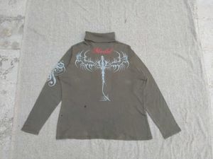 Graphic Print Turtleneck Top