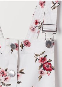 Floral Denim Overall Dress