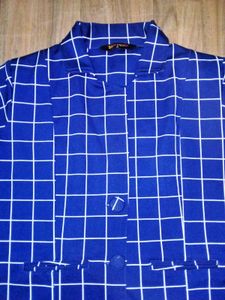 Chic Blue Grid Blazer