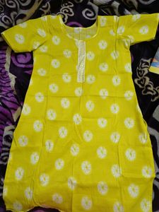 Yellow Printed Kurta Set