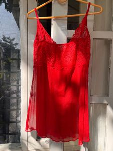 Red Lace Slip Dress