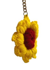 Sunflower Crochet Keychain