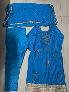 Teal Blue Salwar Kameez Set