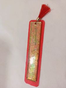 New Golden Resin Bookmark Encased With Golden/Copper Leaf Falkes