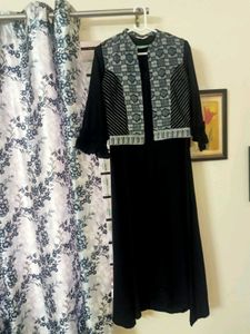 IDALIA Elegant Black A- Line Kurta Set