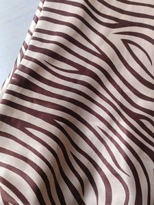 Satin Zebra Print Midi Skirt