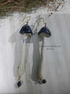 Forbidden Forest Poison Mushroom Dangle Earrings