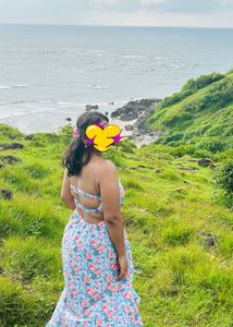 Women Blue &amp; Pink Floral Dress