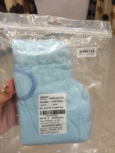 blue hair towel cap