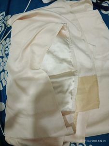 Golden Shiny Satin Saree